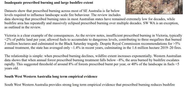 Reducing bushfire extent, a key benefit of prescribed burning [AU]
